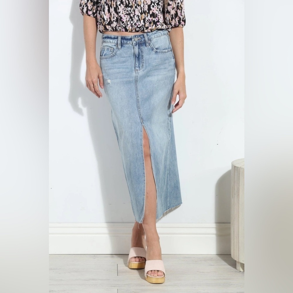 Hidden Payton Denim Midi Skirt Small